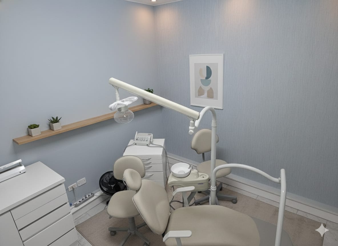 Profissional em ambiente de atendimento odontológico